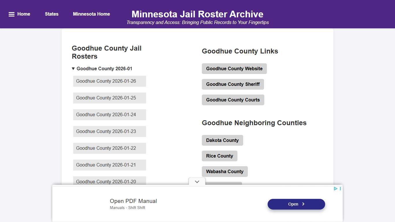 Goodhue County - Minnesota Jail Rosters